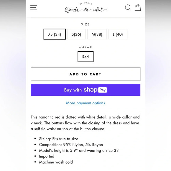 Quanta Du Soleil Bow tie Pink Dress Size 38 Medium - Picture 7 of 9